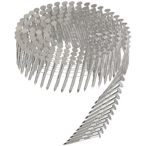 15° Wire Coil, Full Round Head, Ring-Shank Decking/Framing Nail