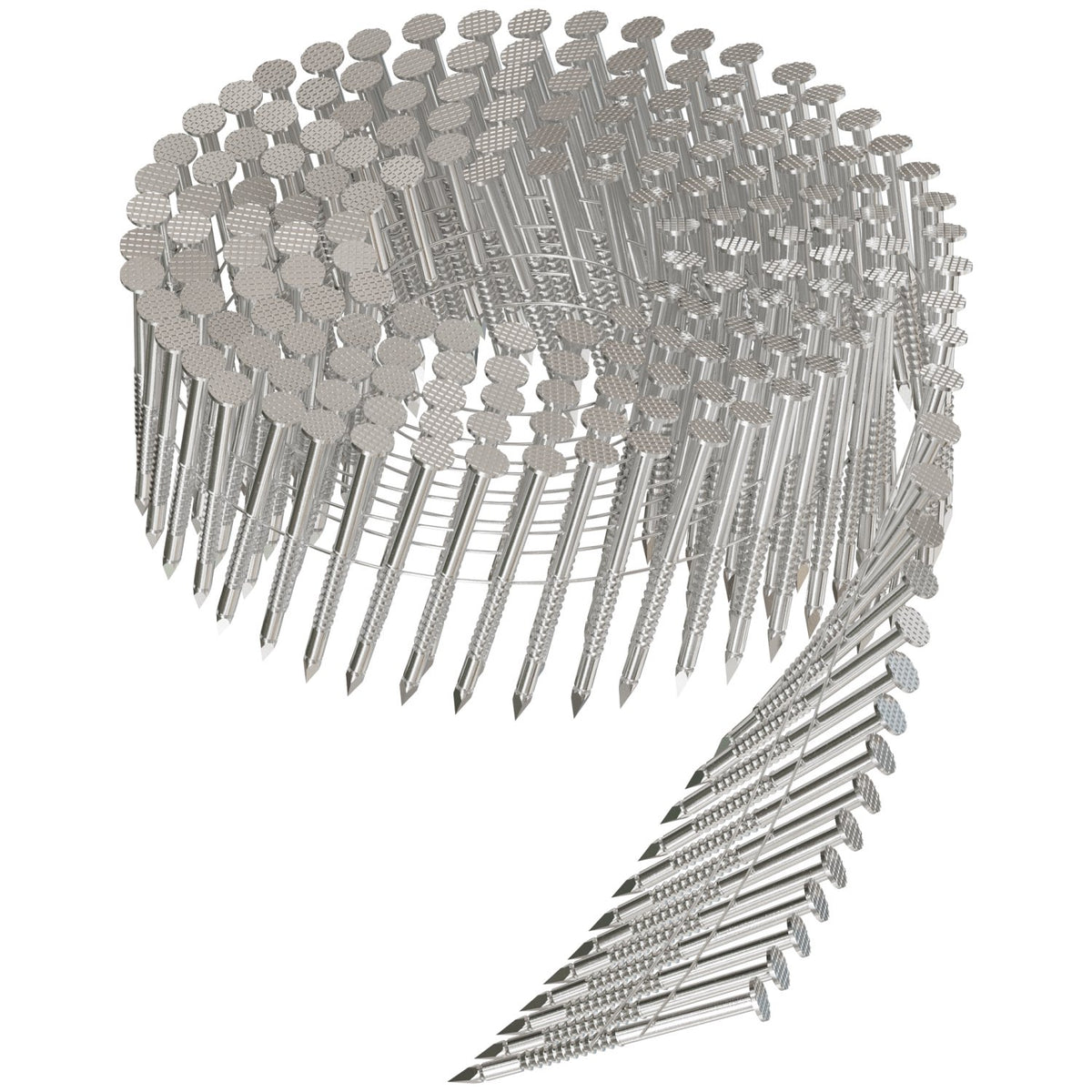 15° Wire Coil, Full Round Head, Ring-Shank Decking/Framing Nail