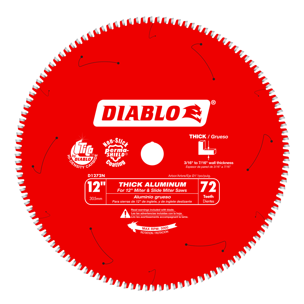 Diablo 12-Inch 72-Tooth Circular Saw Blade for Thick Aluminum D1272N