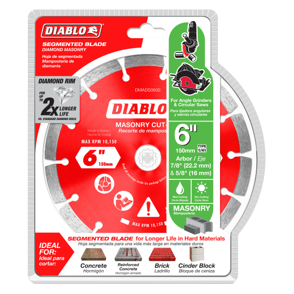Diablo 6" Diamond Segmented Masonry Cut-Off Disc