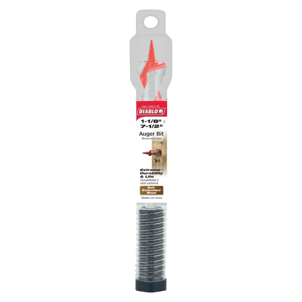 Diablo 1-1/8" x 7-1/2" Auger Bit for Wood & Nail-Embedded Wood DAG1140