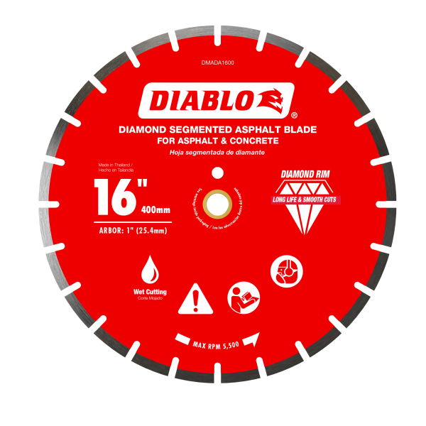 Diablo 16" Diamond Segmented Blade for Asphalt