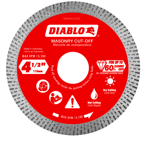 Diablo 4-1/2" Diamond Continuous Rim Masonry Cut-Off Disc