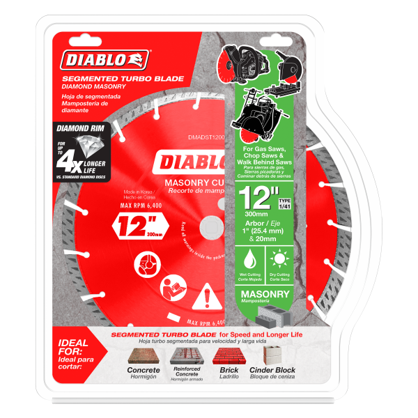 Diablo 12" Diamond Segmented Turbo Masonry Cut-Off Blade DMADST1200