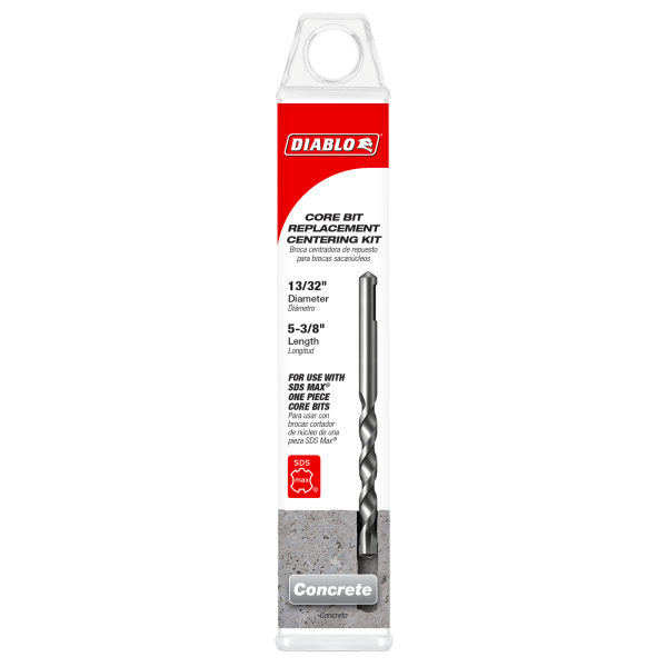 Diablo 13/32''x 5-3/8'' SDS-Max Core Cutter Pilot Bit, Rubber Ring and Pin