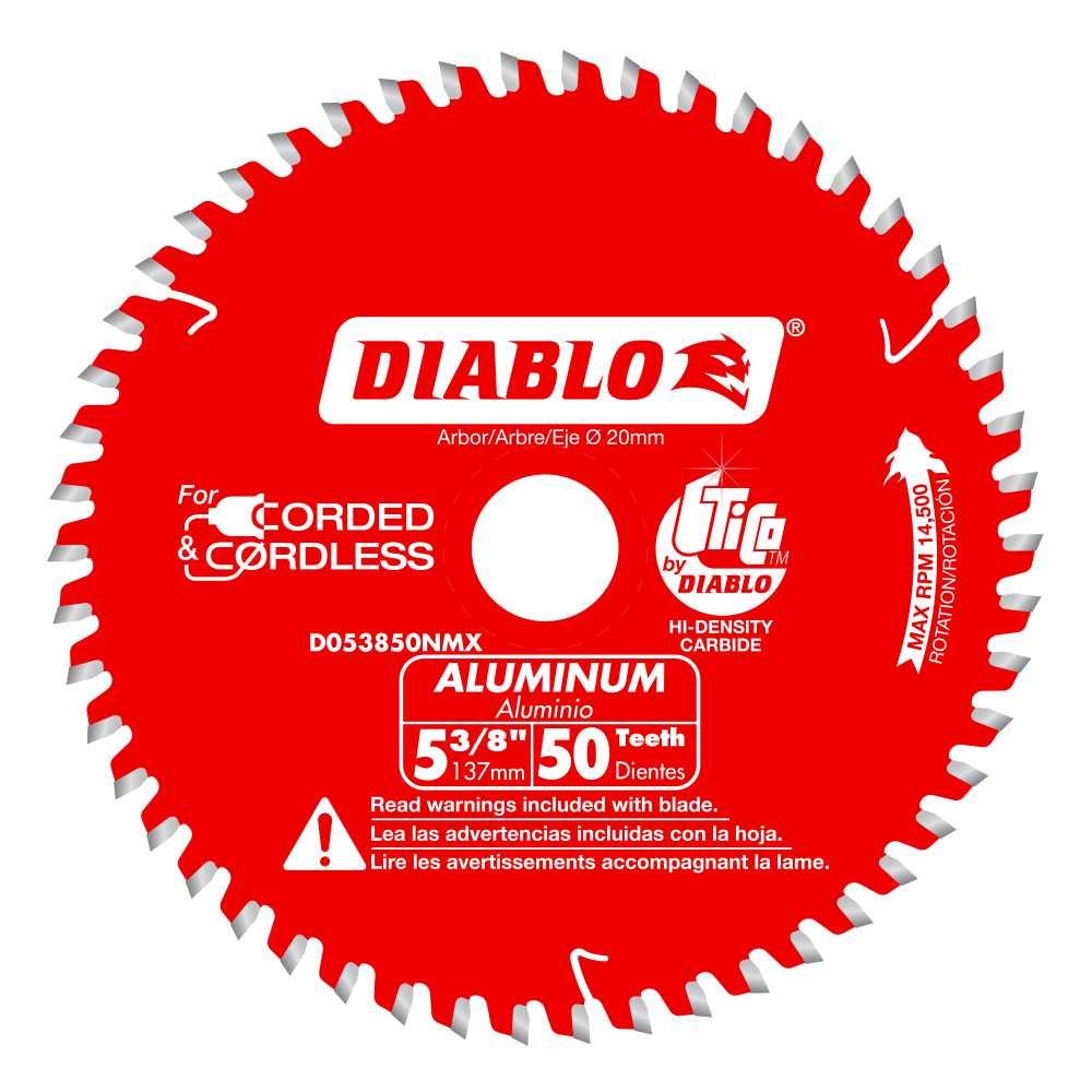Diablo 5-3/8 in 50-Tooth TCG Aluminum Cutting Circular Saw Blade D053850NMX