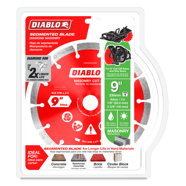 Diablo 9" Diamond Segmented Masonry Cut-Off Blade