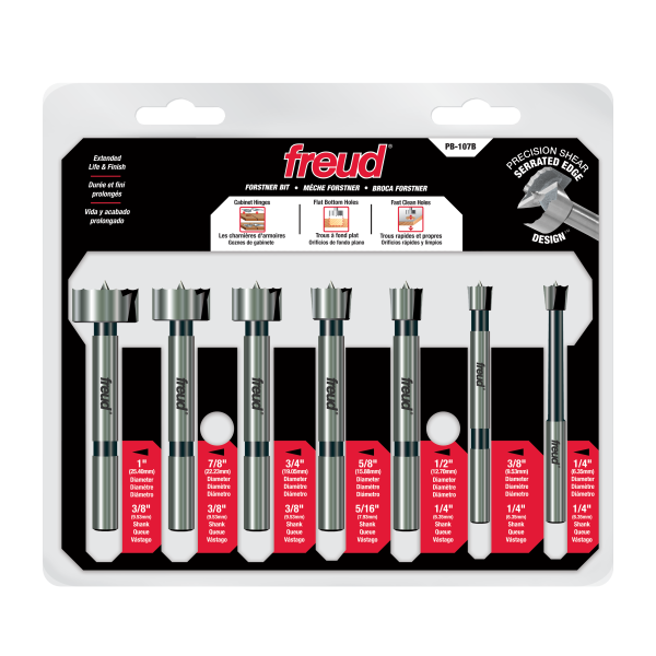 Freud 1/4" to 1" (Dia.) 7 Pcs. Forstner Bit Set PB-107B
