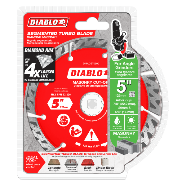 Diablo 5" Diamond Segmented Turbo Masonry Cut-Off Blade DMADST0500