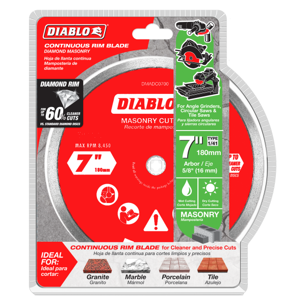 Diablo 7" Diamond Continuous Rim Masonry Cut-Off Disc
