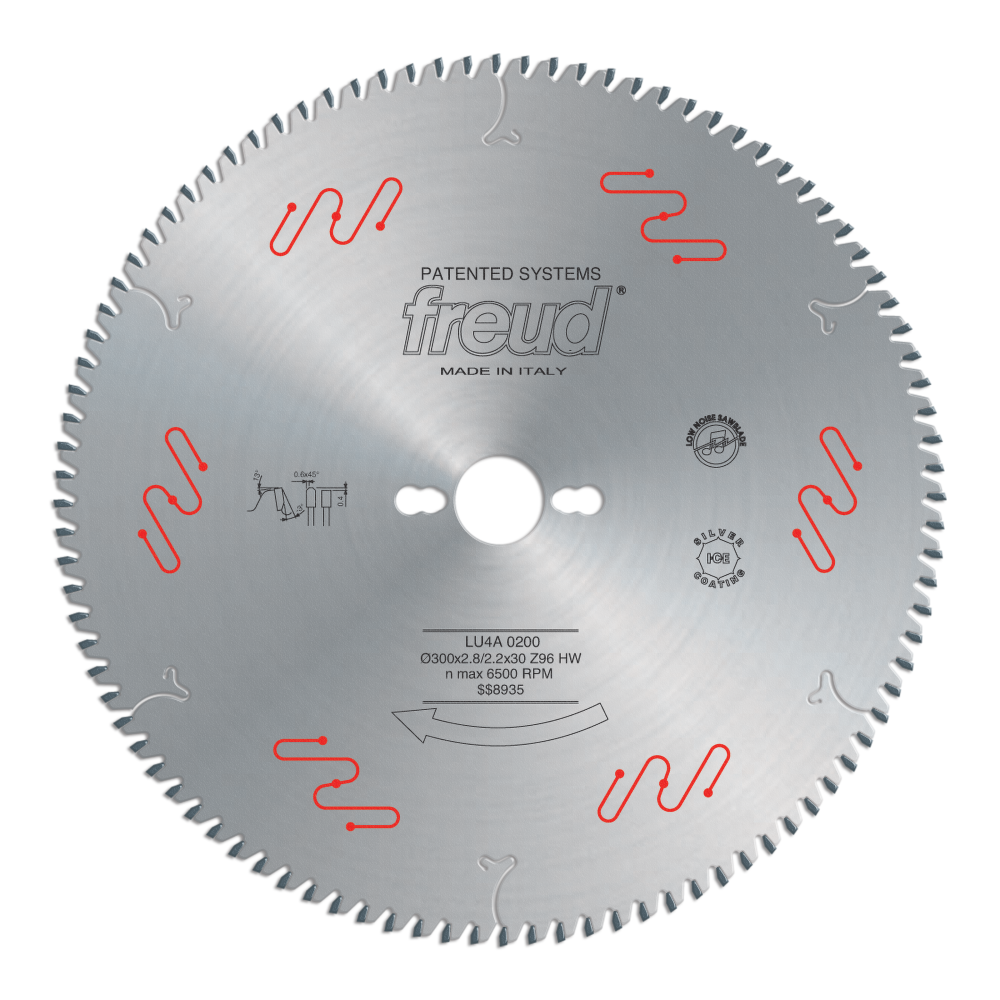 Freud 300mm Carbide Tipped Blade for Plastic Material & Plexiglass - Teeth: 96, Arbor: 30mm