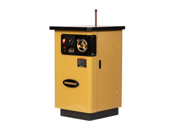 Yellow industrial machine with black control panel on a white background
