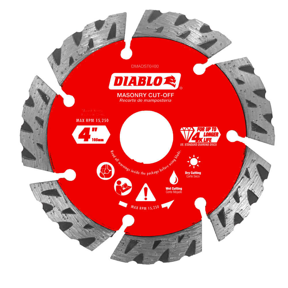 Diablo 4" Diamond Segmented Turbo Masonry Cut-Off Blade DMADST0400
