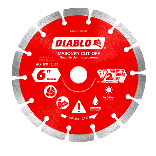 Diablo 6" Diamond Segmented Masonry Cut-Off Disc