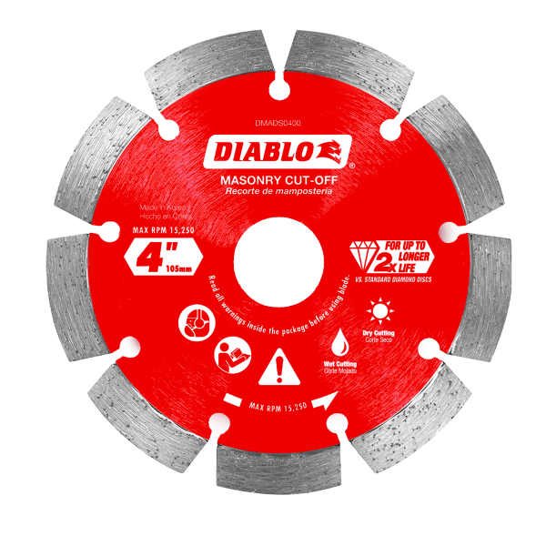 Diablo 4" Diamond Segmented Masonry Cut-Off Blade