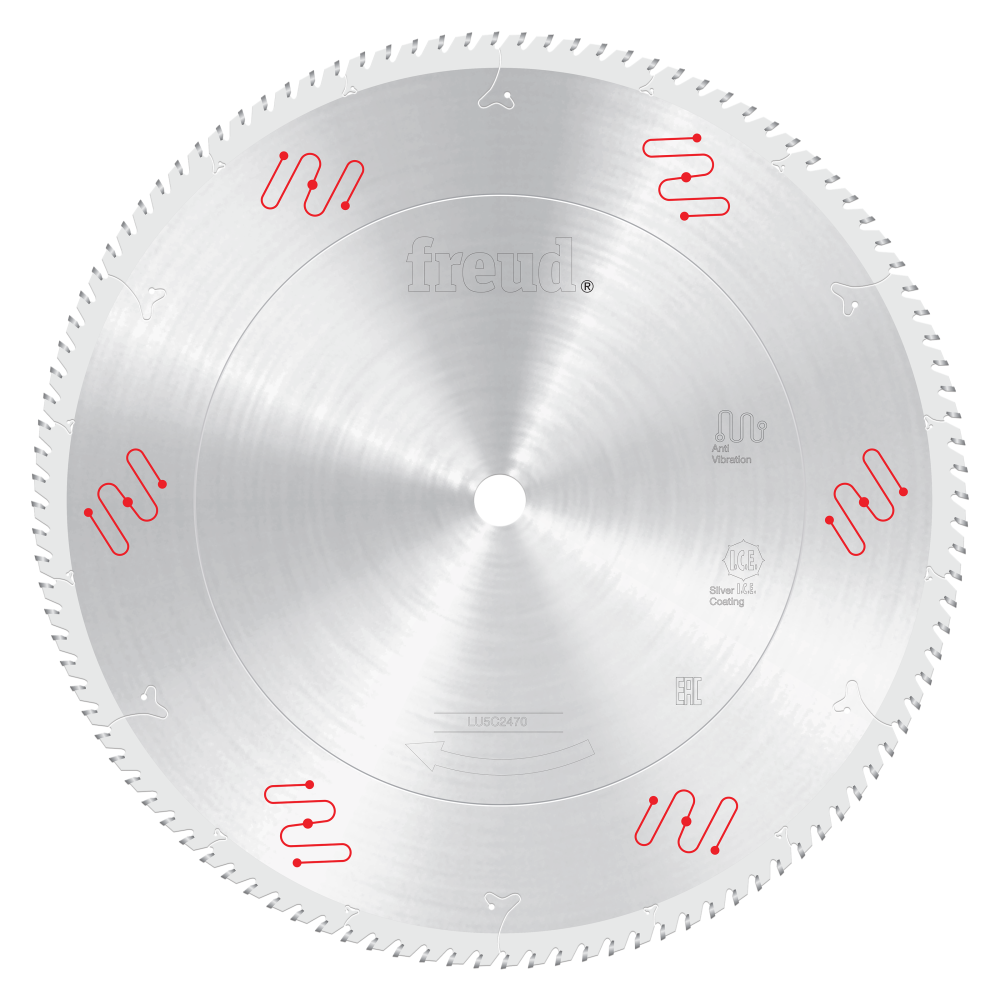 Freud 18" Medium to Thick Aluminum & Non-Ferrous Blades with or without Mechanical Clamping - Teeth: 108, Arbor: 1"
