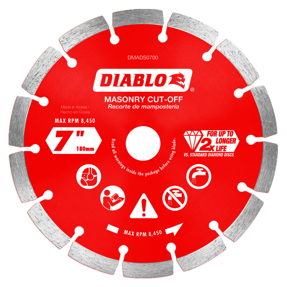 Diablo 7" Diamond Segmented Masonry Cut-Off Blade
