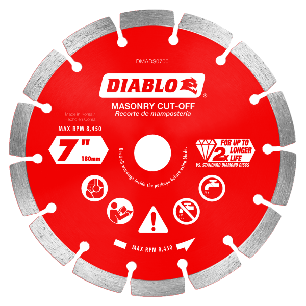 Diablo 7" Diamond Segmented Masonry Cut-Off Blade