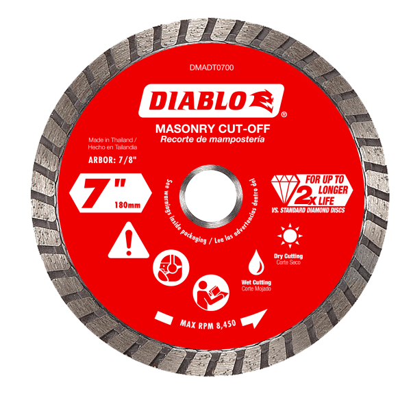 Diablo 7" Diamond Turbo Masonry Cut-Off Disc