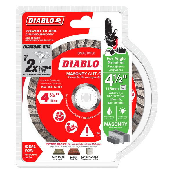 Diablo 4-1/2" Diamond Turbo Masonry Cut-Off Disc
