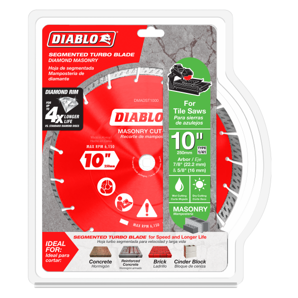 Diablo 10" Diamond Segmented Turbo Masonry Cut-Off Blade DMADST1000
