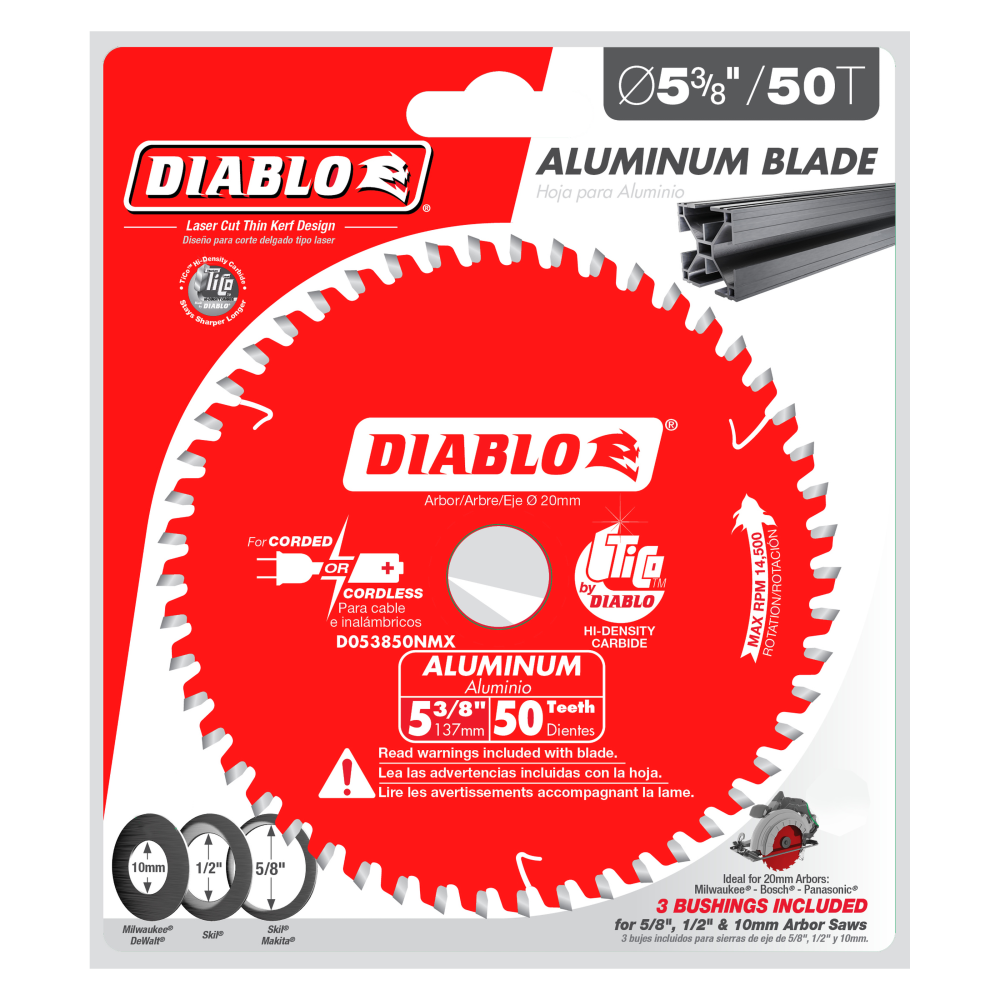 Diablo 5-3/8 in 50-Tooth TCG Aluminum Cutting Circular Saw Blade D053850NMX