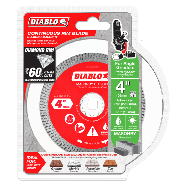 Diablo 4" Diamond Continuous Rim Masonry Cut-Off Disc