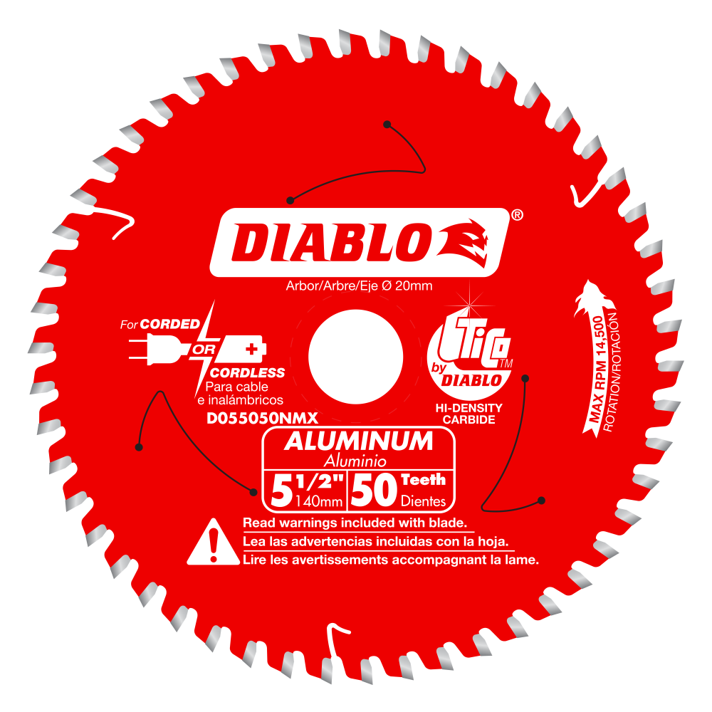 Diablo 5-1/2 in 50-Tooth Aluminum Cutting Circular Saw Blade D055050NMX
