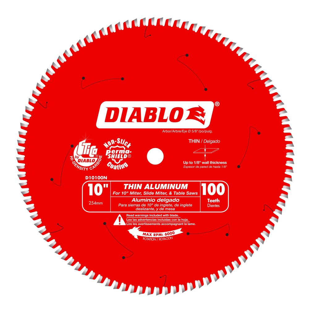 Diablo 10-Inch 100-Tooth Circular Saw Blade for Thin Aluminum D10100N
