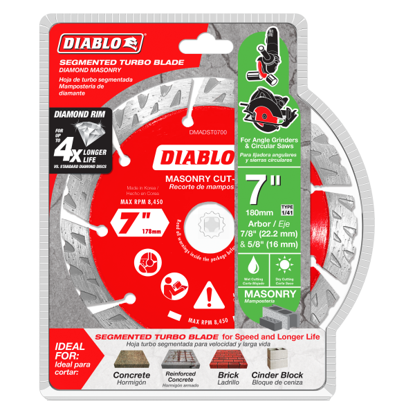 Diablo 7" Diamond Segmented Turbo Masonry Cut-Off Blade DMADST0700