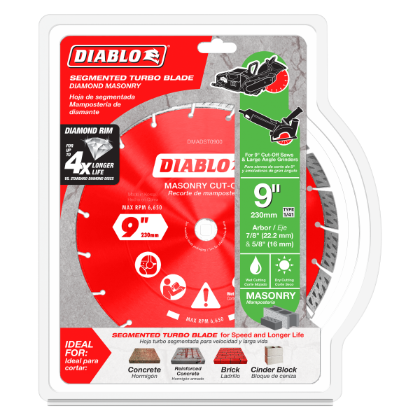 Diablo 9" Diamond Segmented Turbo Masonry Cut-Off Blade DMADST0900
