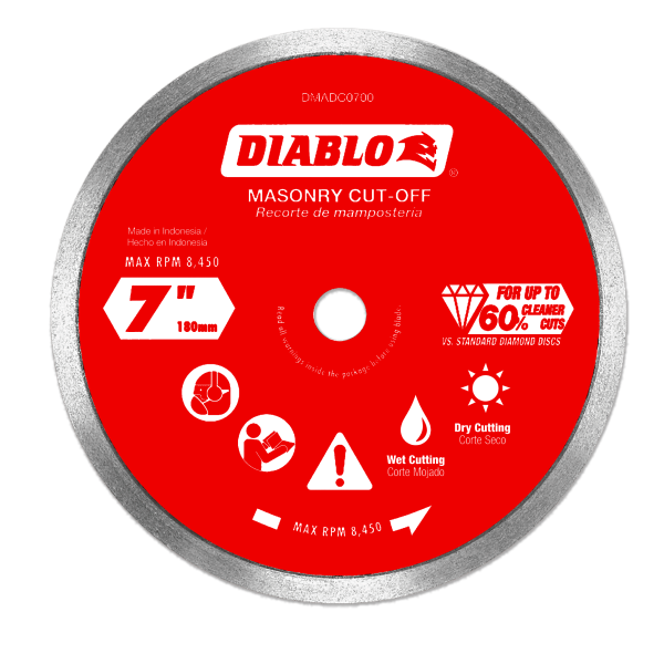 Diablo 7" Diamond Continuous Rim Masonry Cut-Off Disc