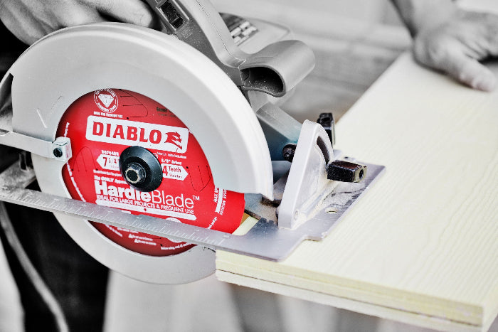 Circular saw with Diablo blade on a workbench