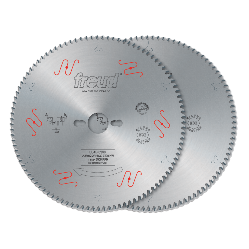 Freud 250mm Ultra-Thin Kerf Plastics and Plexiglass Blades for Fine Finish - Teeth: 100, Arbor: 30mm