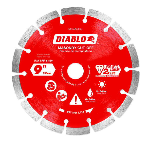 Diablo 9" Diamond Segmented Masonry Cut-Off Blade