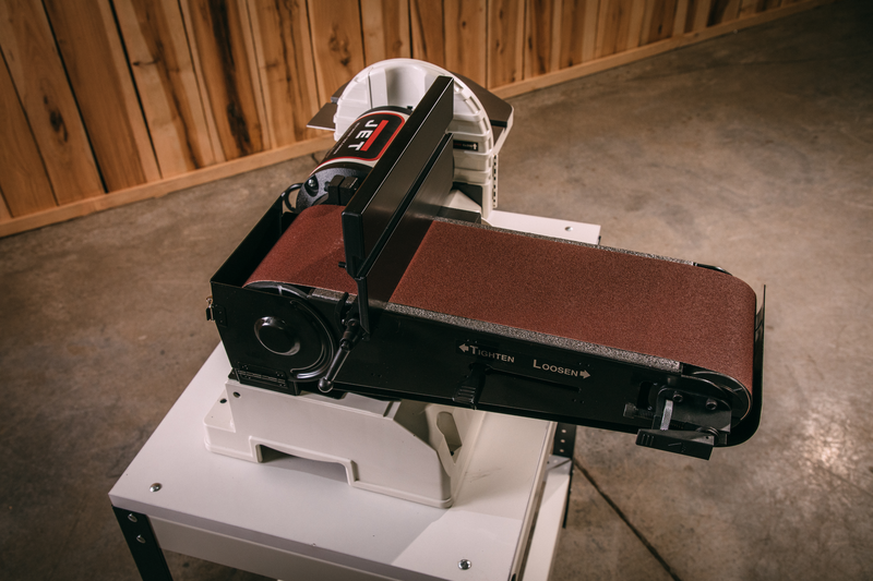 JET JSG-96CS, 6" x 48" Belt / 9" Disc Sander with Closed Stand, 3/4HP 1Ph, 115V