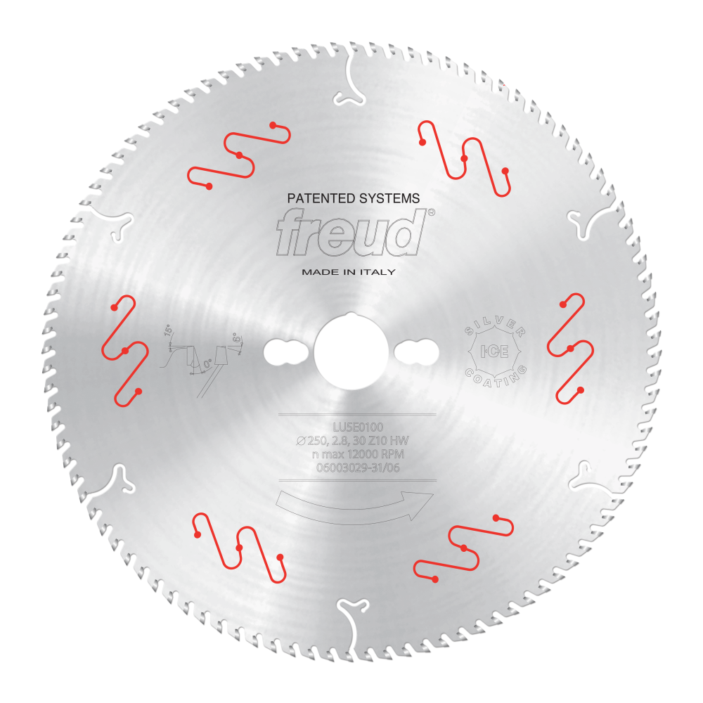 Freud 250mm Ultra-Thin Aluminum & Non-Ferrous Blades with Mechanical Clamping - Teeth: 100, Arbor: 30mm