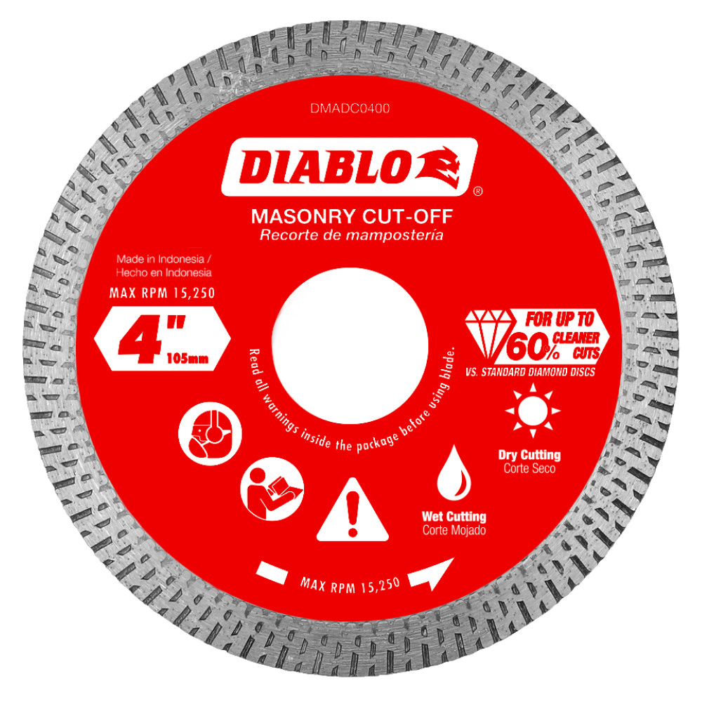 Diablo 4" Diamond Continuous Rim Masonry Cut-Off Disc