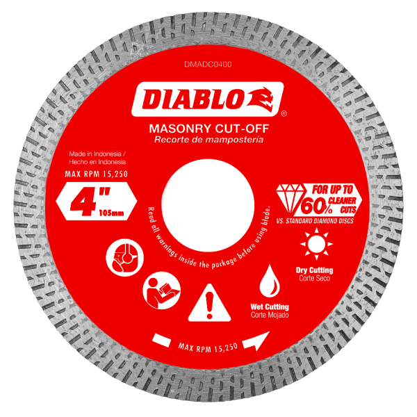 Diablo 4" Diamond Continuous Rim Masonry Cut-Off Disc