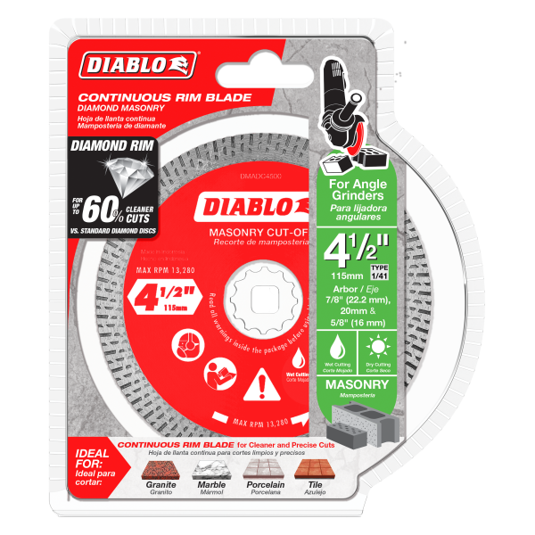 Diablo 4-1/2" Diamond Continuous Rim Masonry Cut-Off Disc