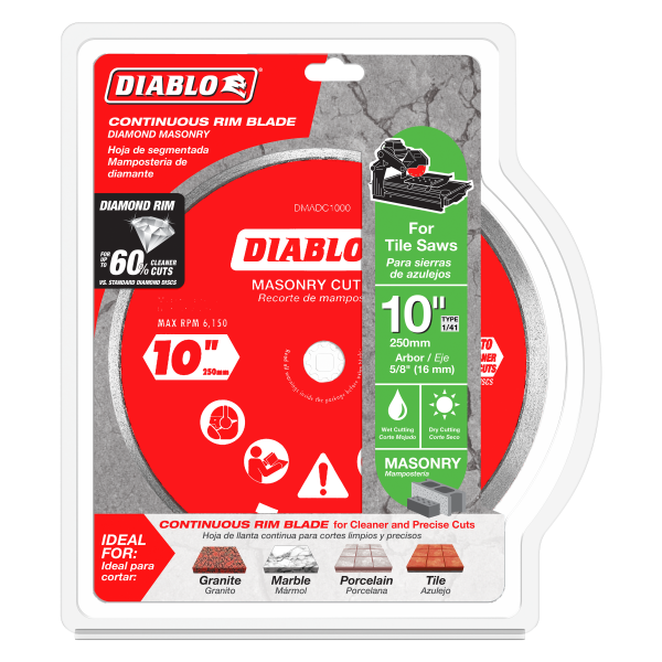 Diablo 10" Diamond Continuous Rim Masonry Cut-Off Disc