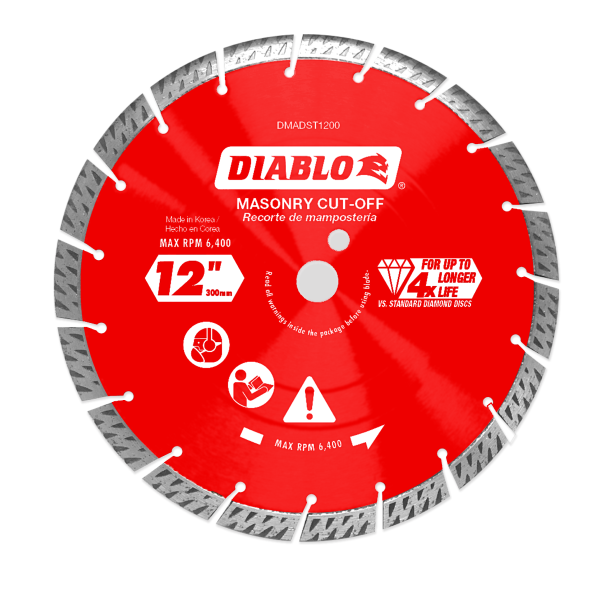 Diablo 12" Diamond Segmented Turbo Masonry Cut-Off Blade DMADST1200