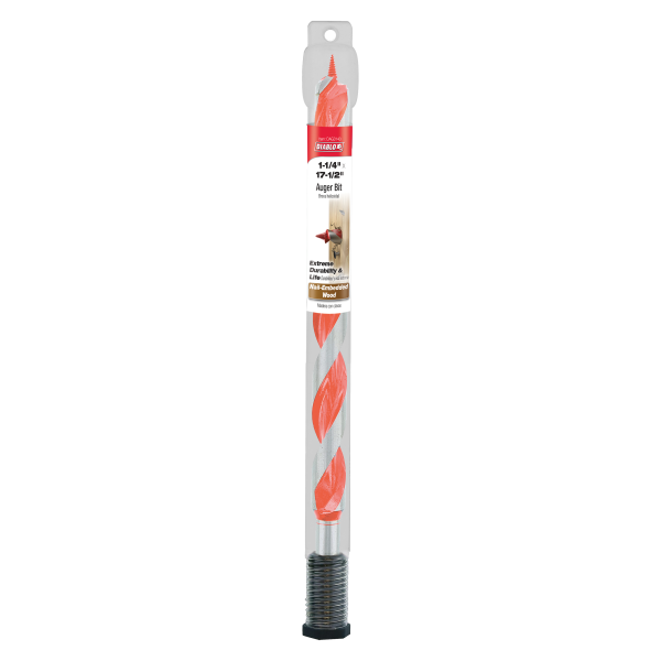 Diablo 1-1/4" x 17-1/2" Auger Bit for Wood & Nail-Embedded Wood DAG3140