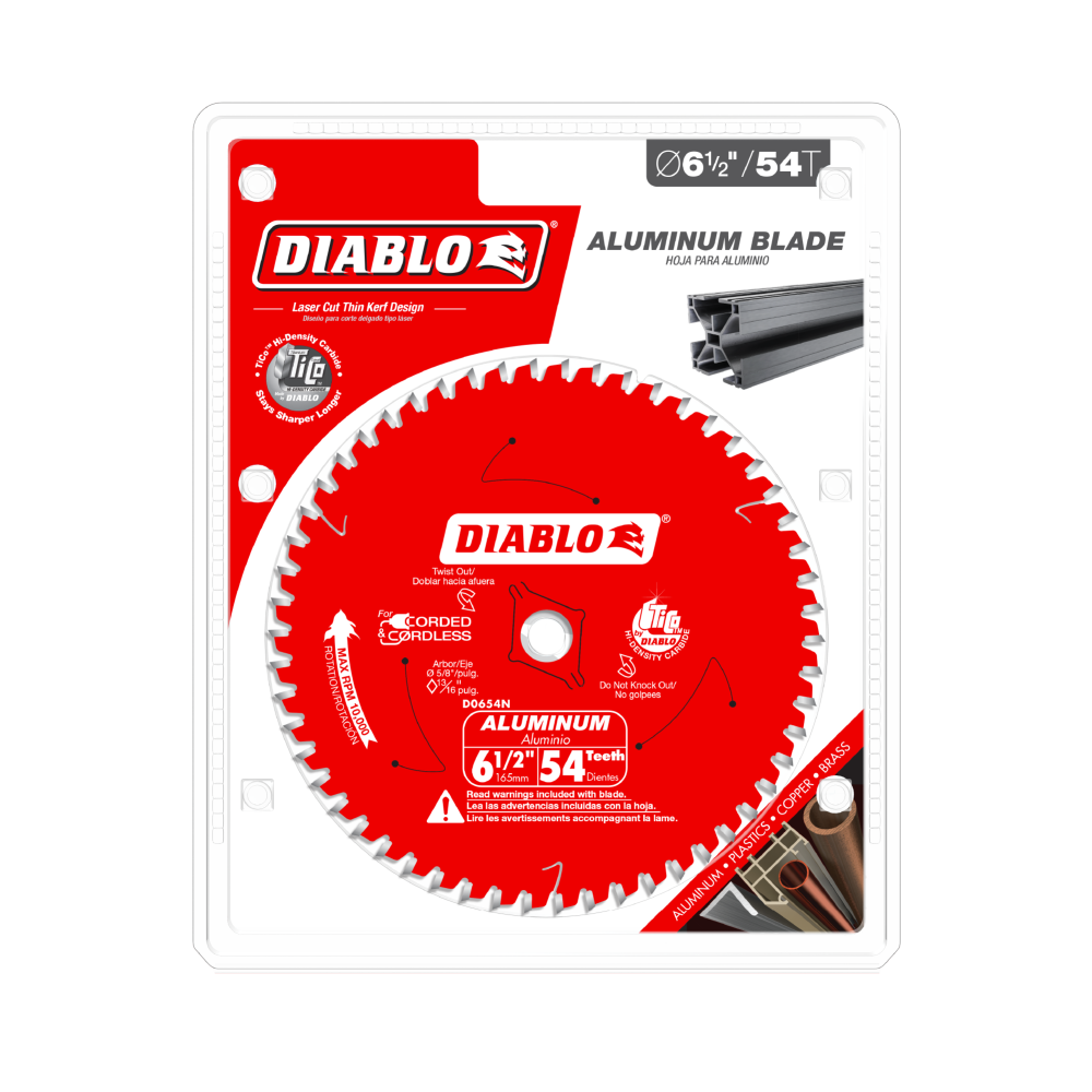 Diablo 6-1/2 in. 54-Tooth Circular Saw Blade for Aluminum D0654N