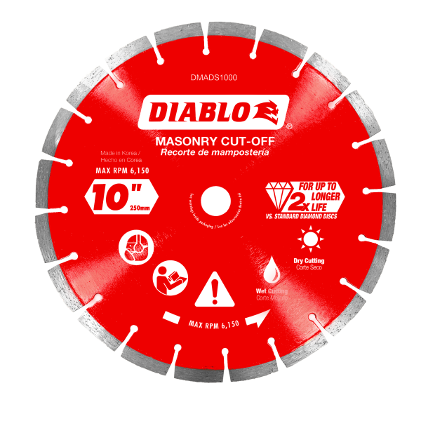 Diablo 10" Diamond Segmented Masonry Cut-Off Disc