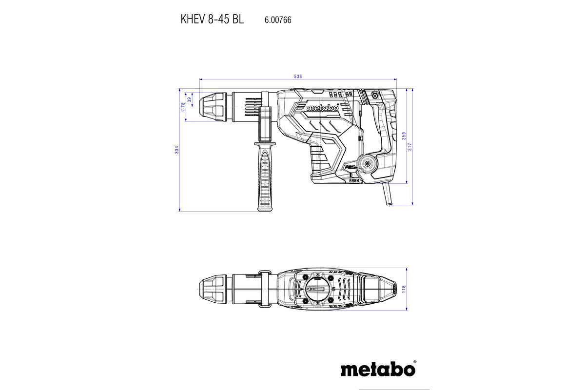 Metabo 1 3/4" SDS-MAX Combination Hammer KHEV 8-45 BL