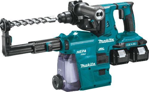 Makita 18V X2 LXT 1-1/8" AVT Rotary Hammer Kit w/HEPA Dust Extractor SDS-PLUS