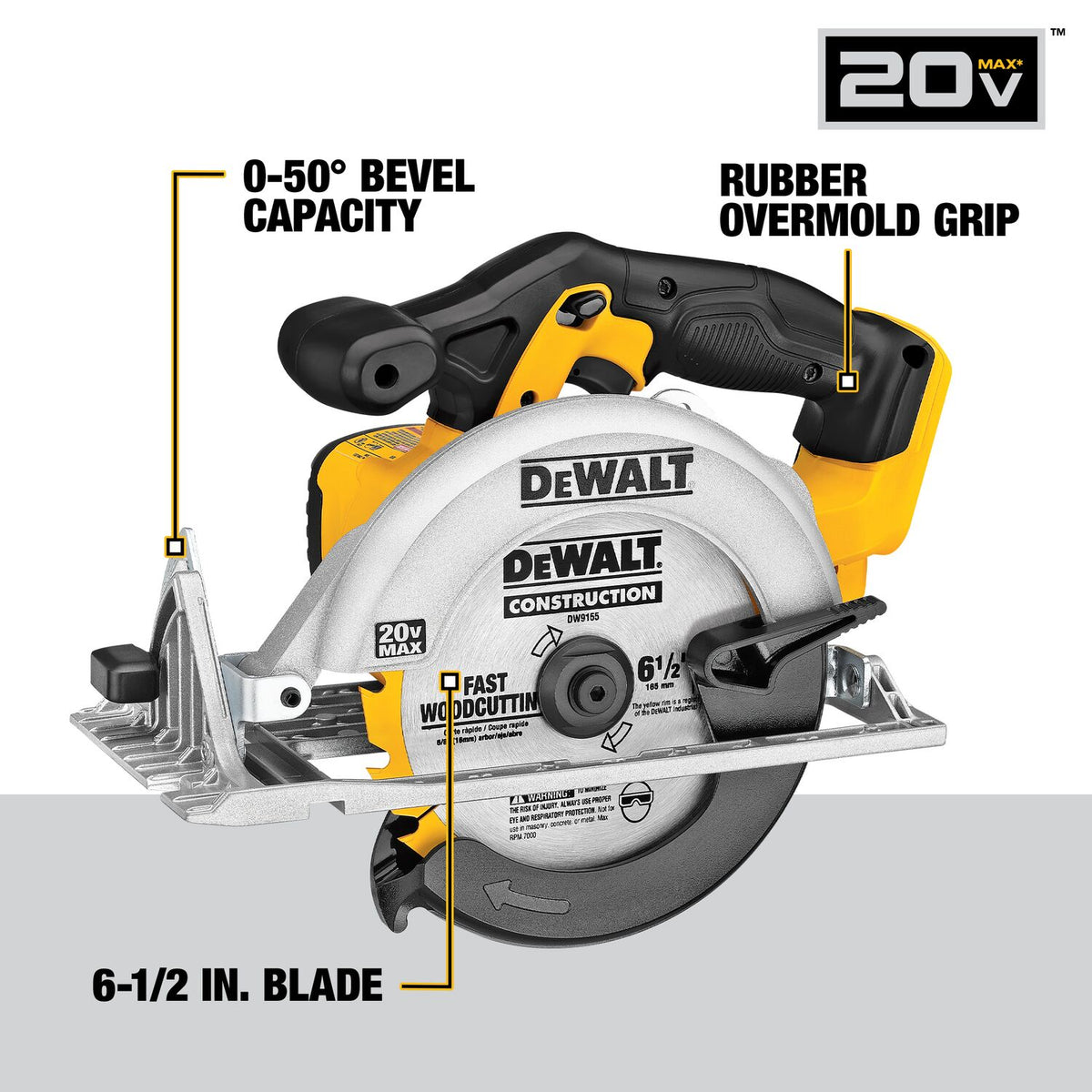 DeWALT 20V MAX 6-1/2" Cordless Circular Saw (Bare) DCS391B