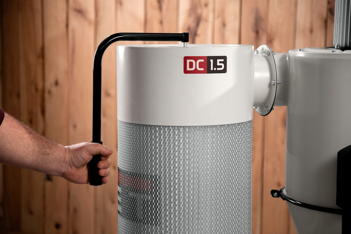 JET JCDC-1.5 Cyclone Dust Collector, 2-Micron Filter, 763 CFM, 1-1/2 HP, 1Ph 115V