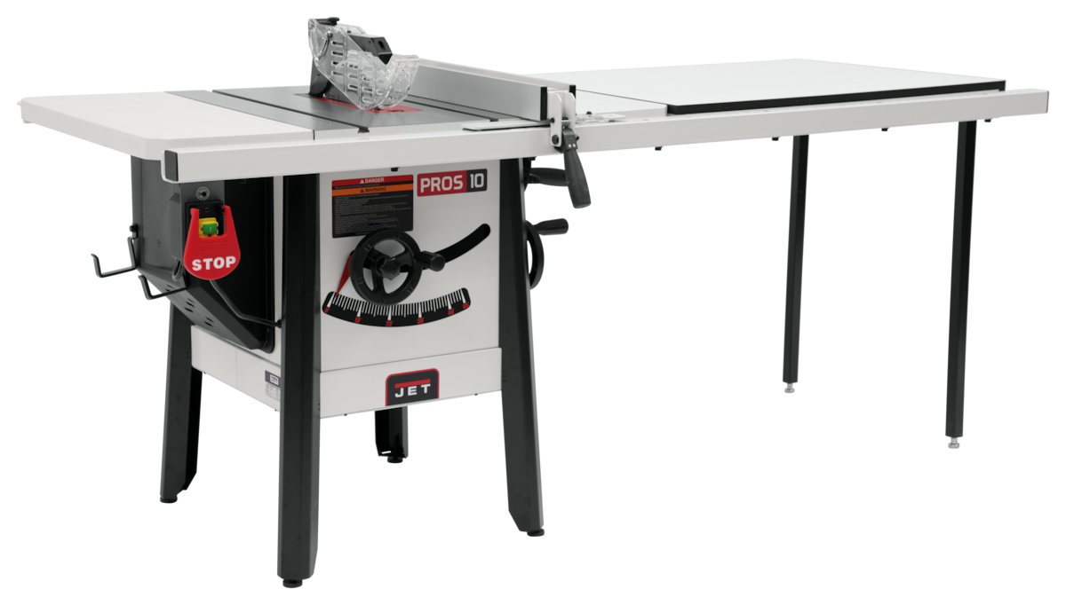 JET JPS-10 ProShop II, 10" Table Saw, 52" Rip, Steel Wings, 1.75 HP, 1Ph 115V